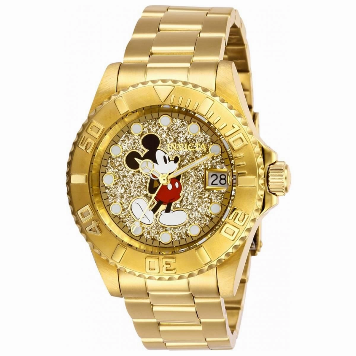 Invicta Women's Quartz Watch - Disney Rotating Bezel Yellow Gold Bracelet | 27383