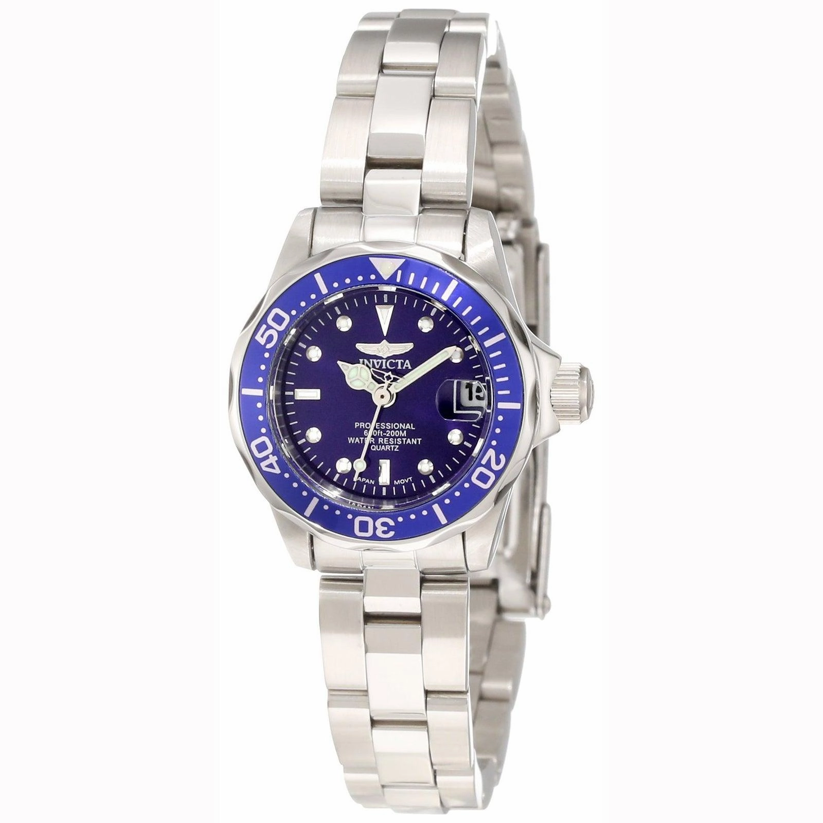 Invicta Women's Stainless Steel Watch - Pro Diver Bracelet Quartz Blue Dial | 9177