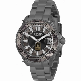 Invicta Women's Watch - Army Black and Camouflage Dial Gunmetal Bracelet | 31858