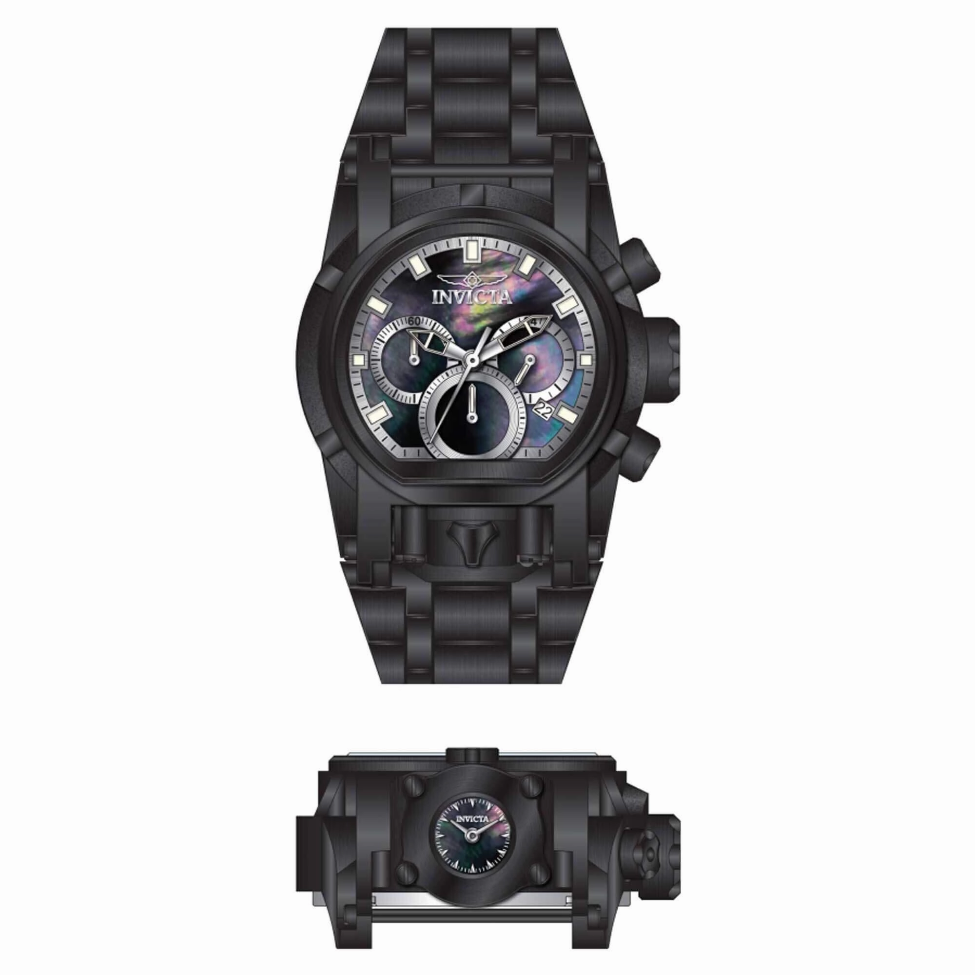 Invicta Women's Watch - Bolt Zeus Magnum Quartz MOP Dial Black Bracelet | 40590