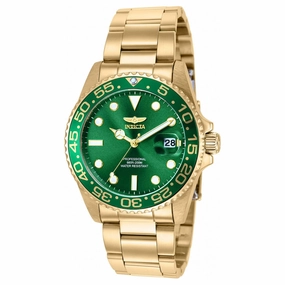 Invicta Women's Watch - Pro Diver Quartz Green Dial Yellow Gold Bracelet | 36543