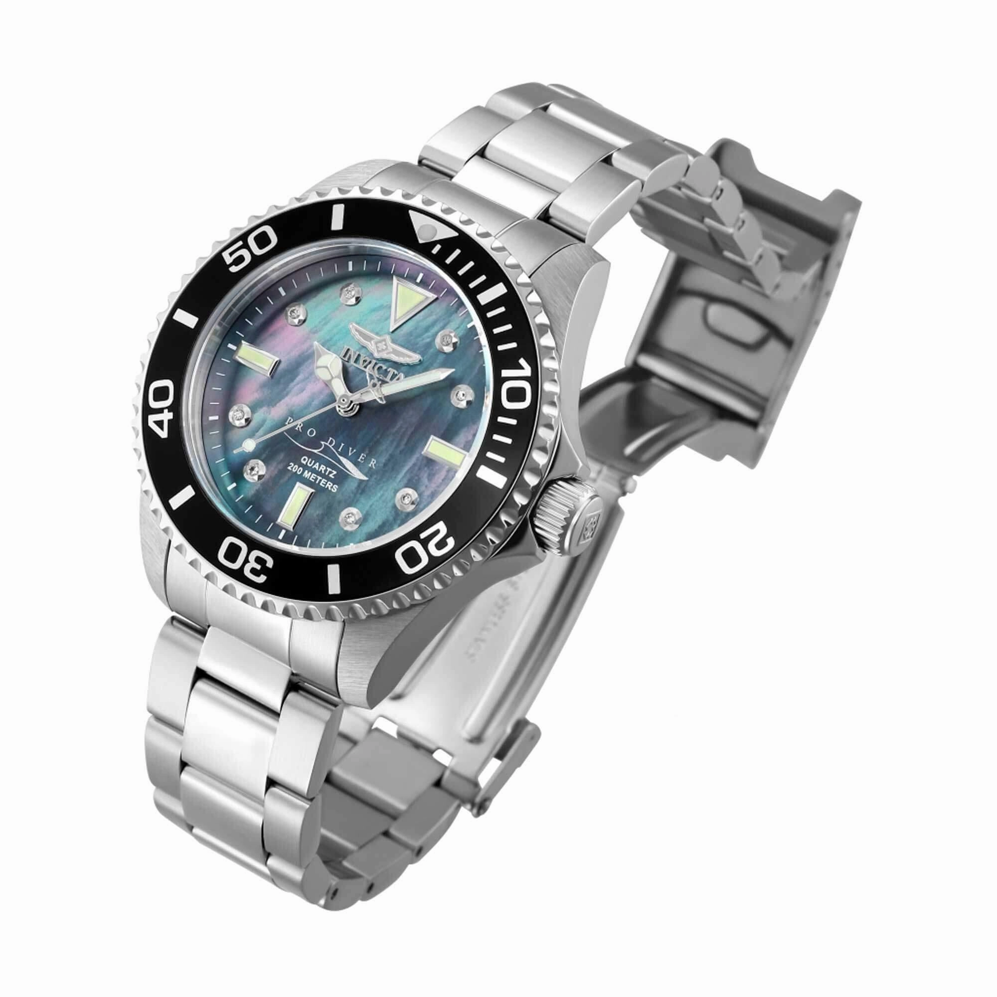 Invicta Women's Watch - Pro Diver Rotating Bezel Black Mother of Pearl Dial | 32929
