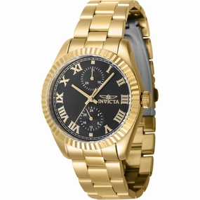 Invicta Women's Watch - Specialty Quartz Black Dial Yellow Gold Bracelet | 47443