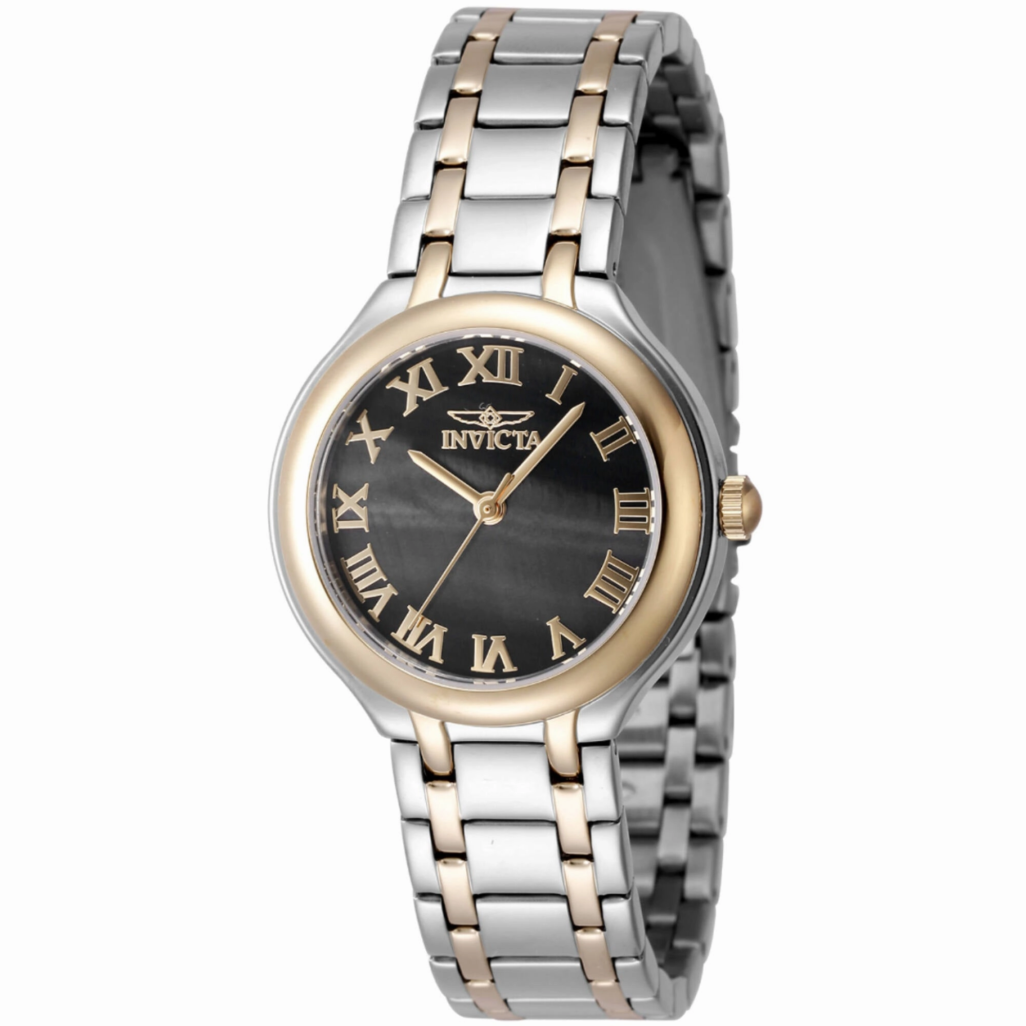 Invicta Women's Watch - Wildflower Quartz Black Dial Two Tone Steel Bracelet | 48233