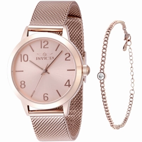 Invicta Women's Watch - Wildflower Quartz Rose Gold Dial Steel Mesh Bracelet | 48331