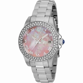 Invicta Women's Watch Angel Pink Mother of Pearl Dial Bracelet Crystal 36070