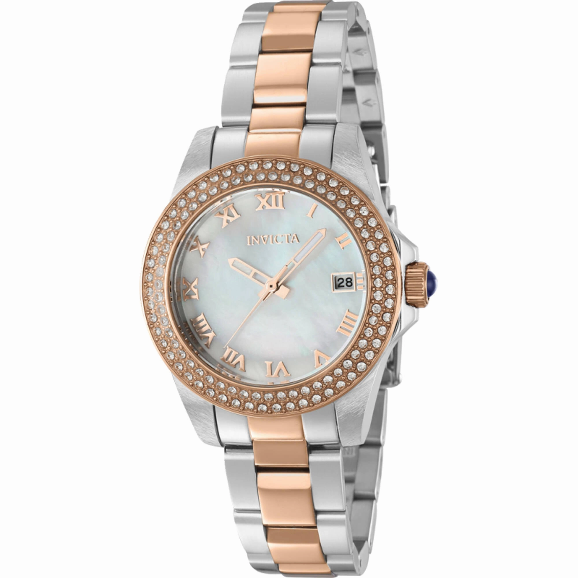 Invicta Women's Watch Angel White Mother of Pearl Dial Bracelet Crystal 36076
