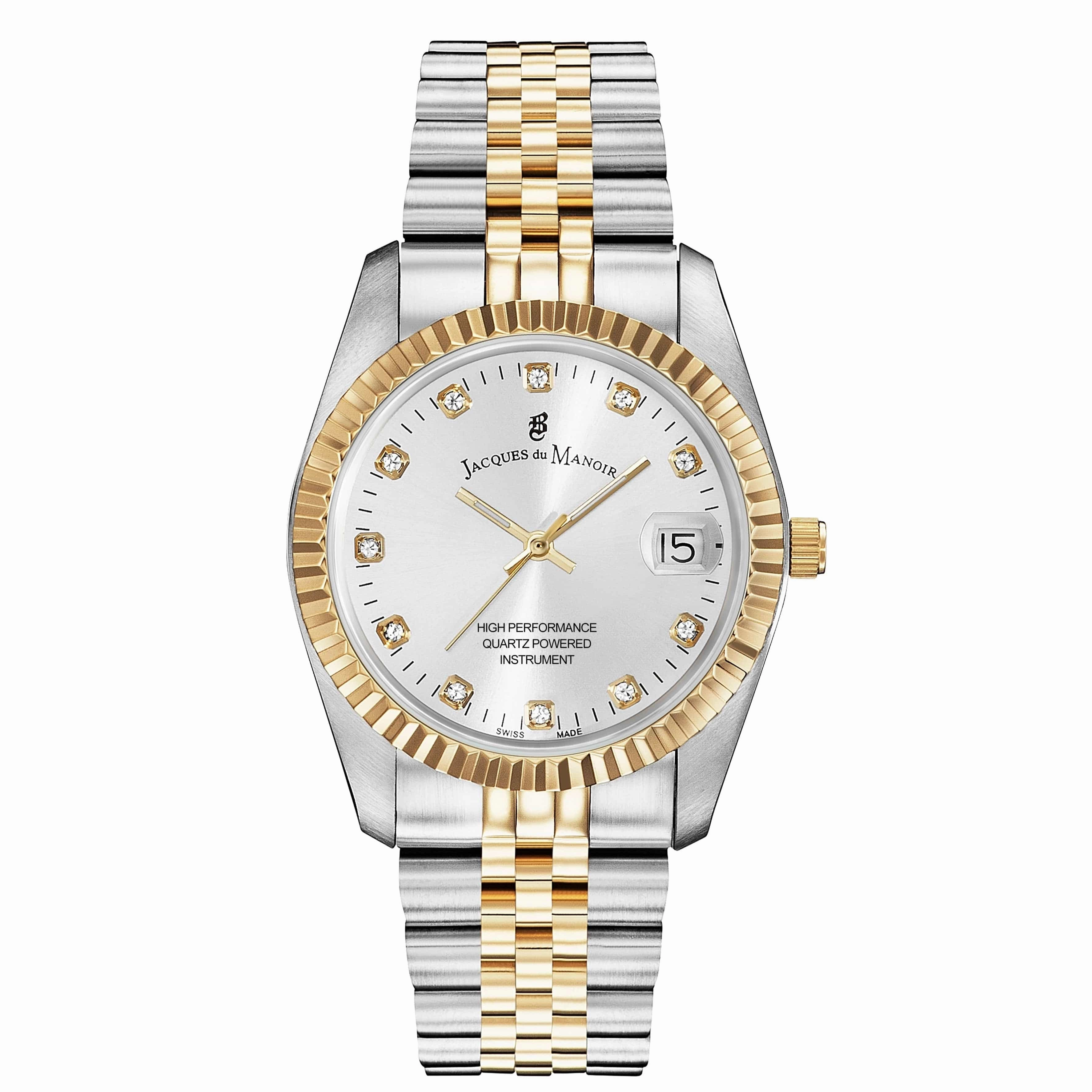 Jacques du Manoir Inspiration 36mm Two Tone Women's Yellow Gold Designer Watch