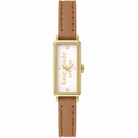 Kate Spade Women's Watch - Rosedale Quartz White Dial Brown Leather Strap | KSW1842