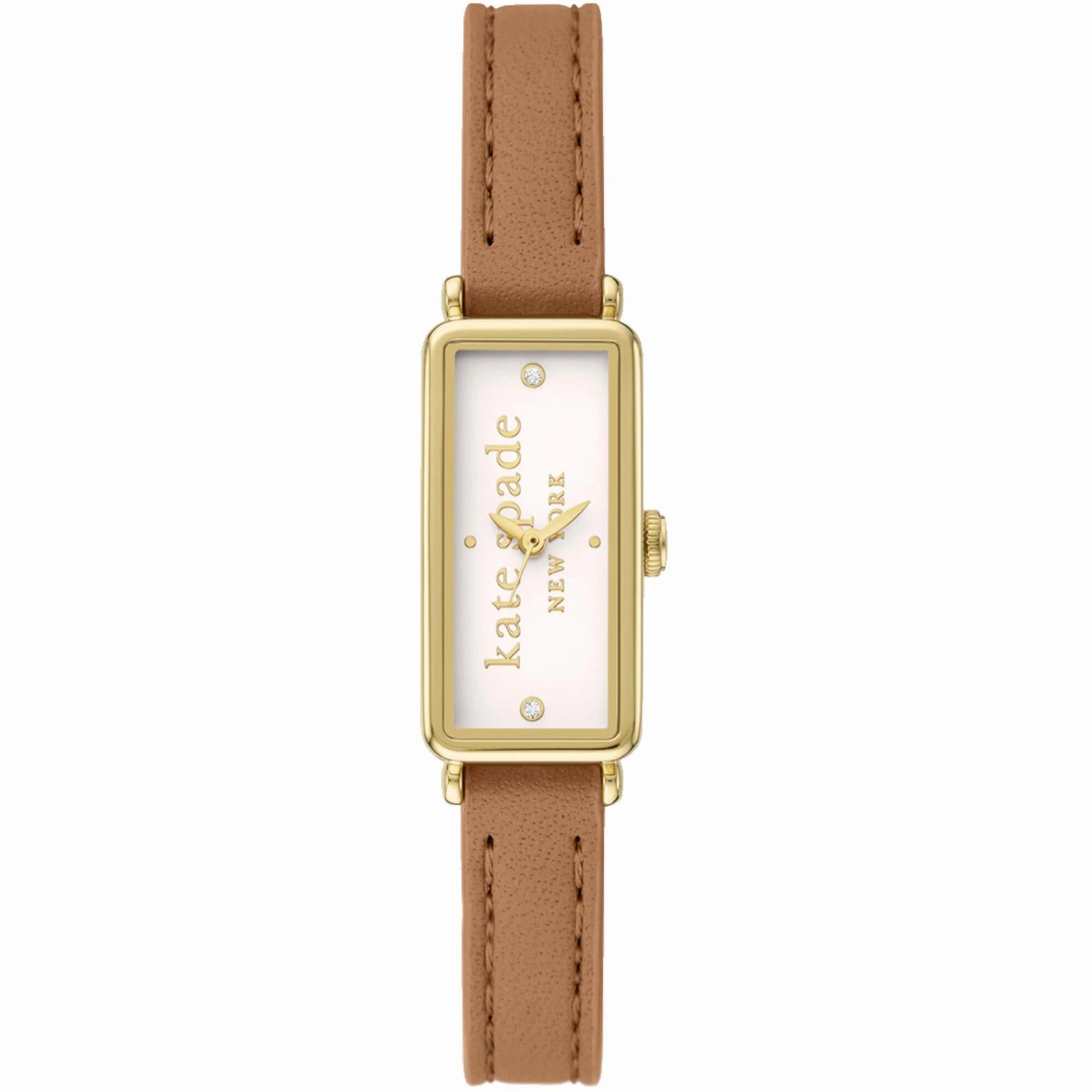 Kate Spade Women's Watch - Rosedale Quartz White Dial Brown Leather Strap | KSW1842