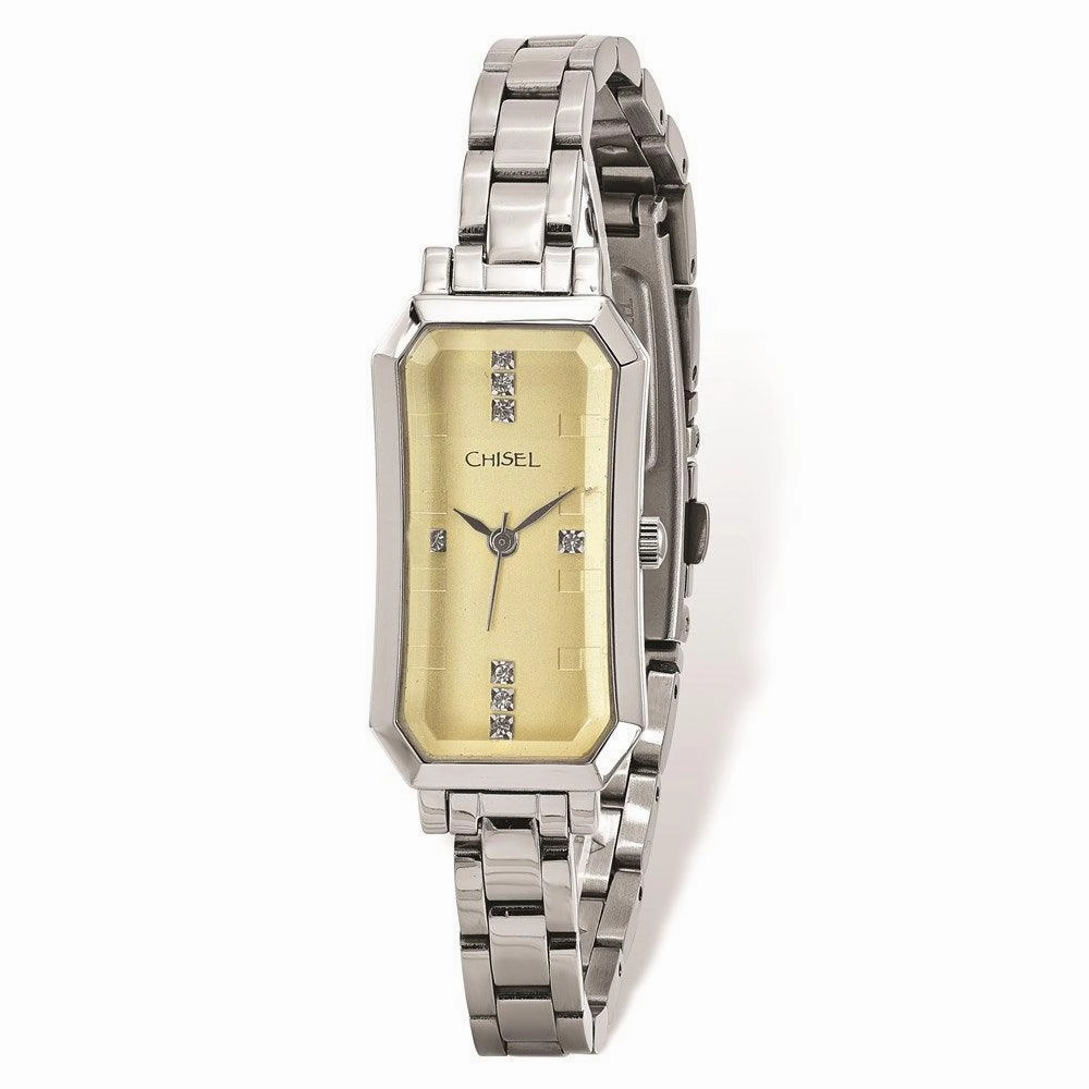 Ladies Chisel Stainless Steel Champagne Dial Watch