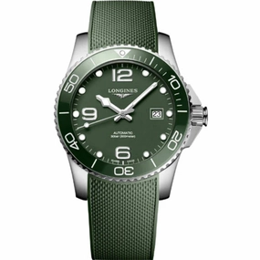 Longines Men's Watch - HydroConquest Automatic Green Dial Rubber Strap | L37814069
