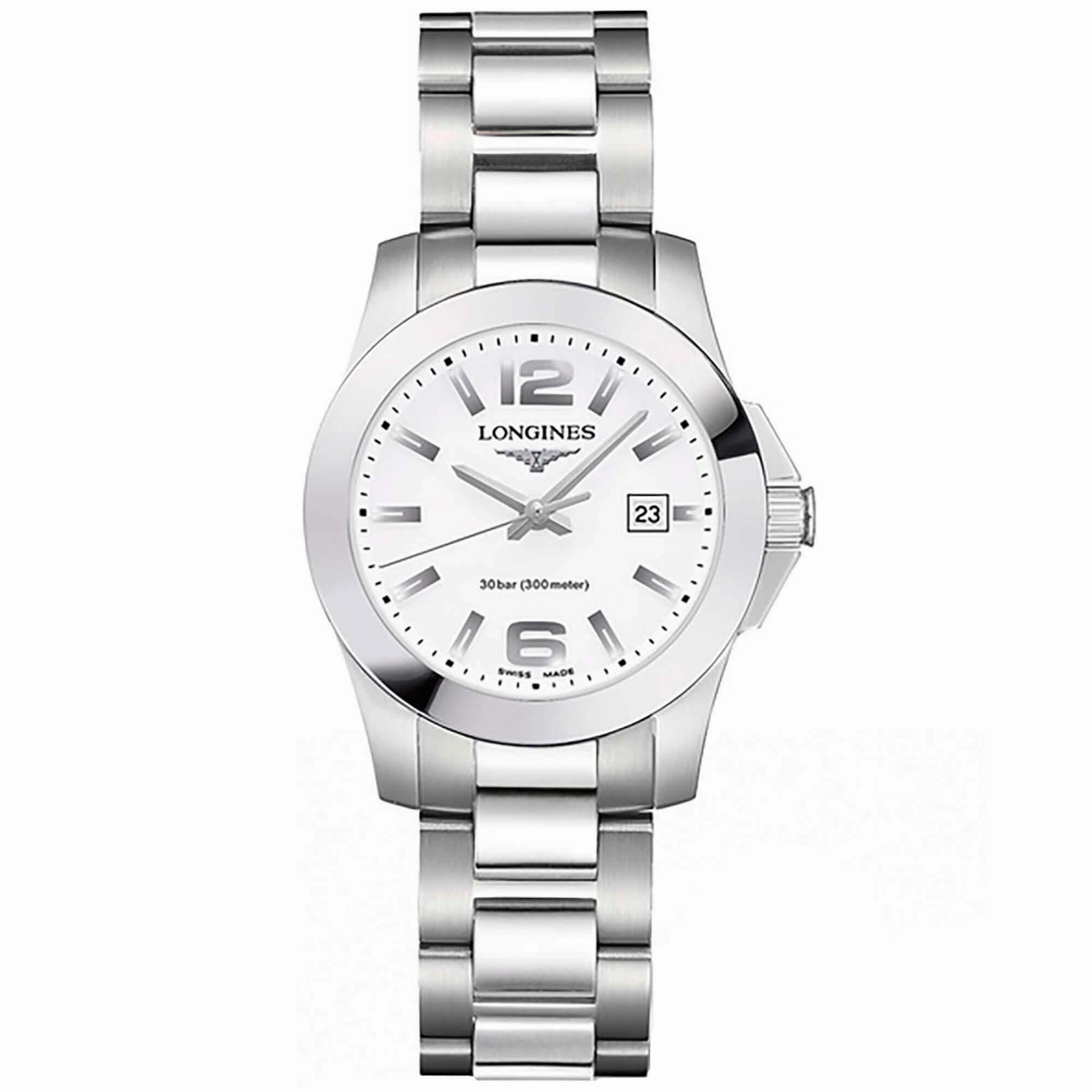 Longines Women's Watch - Conquest White Dial Stainless Steel Bracelet | L33764166