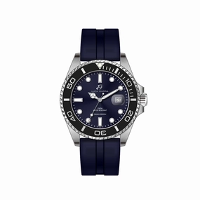 Luca Barra Gents Blue Silicone Watch With Blue Dial