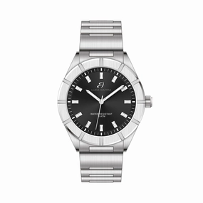 Luca Barra Gents Steel Watch With Black Dial