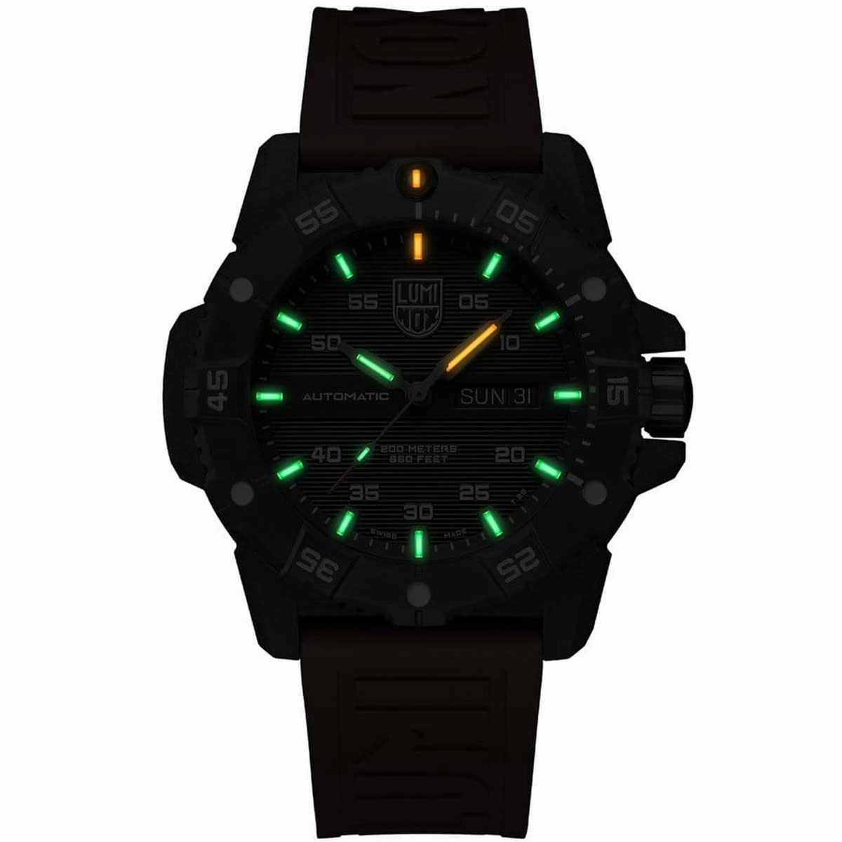 Luminox Men's Automatic Watch - Master Carbon Seal Black Dial Rubber Strap Dive | 3875