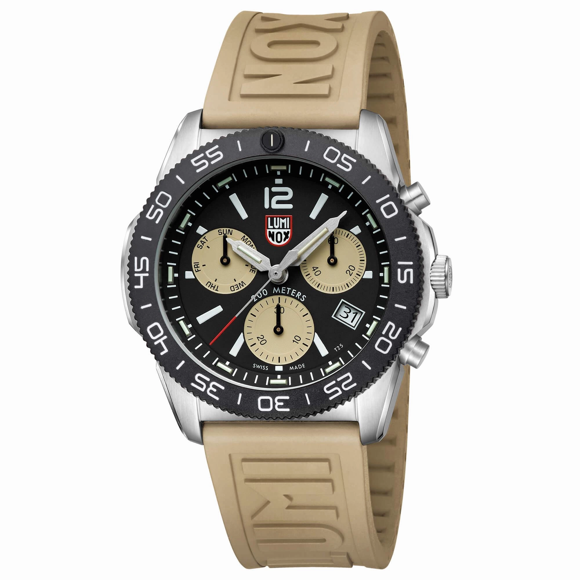 Luminox Men's Chronograph Watch - Pacific Diver Black and Sand Dial Strap | XS.3150