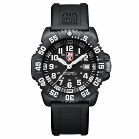Luminox Men's Quartz Watch - Coronado Black Dial Black Rubber Strap Dive | 3021