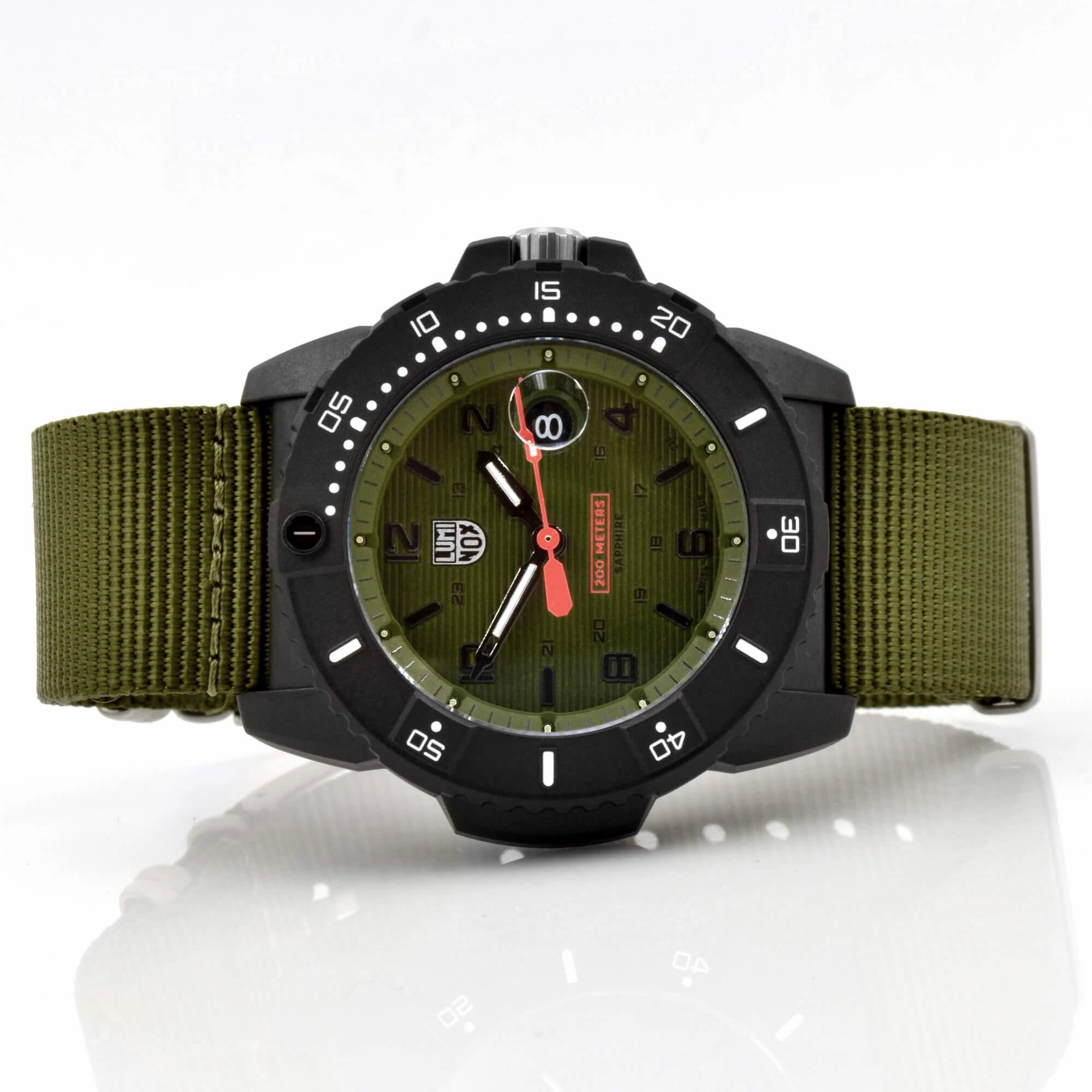 Luminox Men's Quartz Watch - Navy Seal 3600 Series Green Dial Strap Dive | 3617.SET