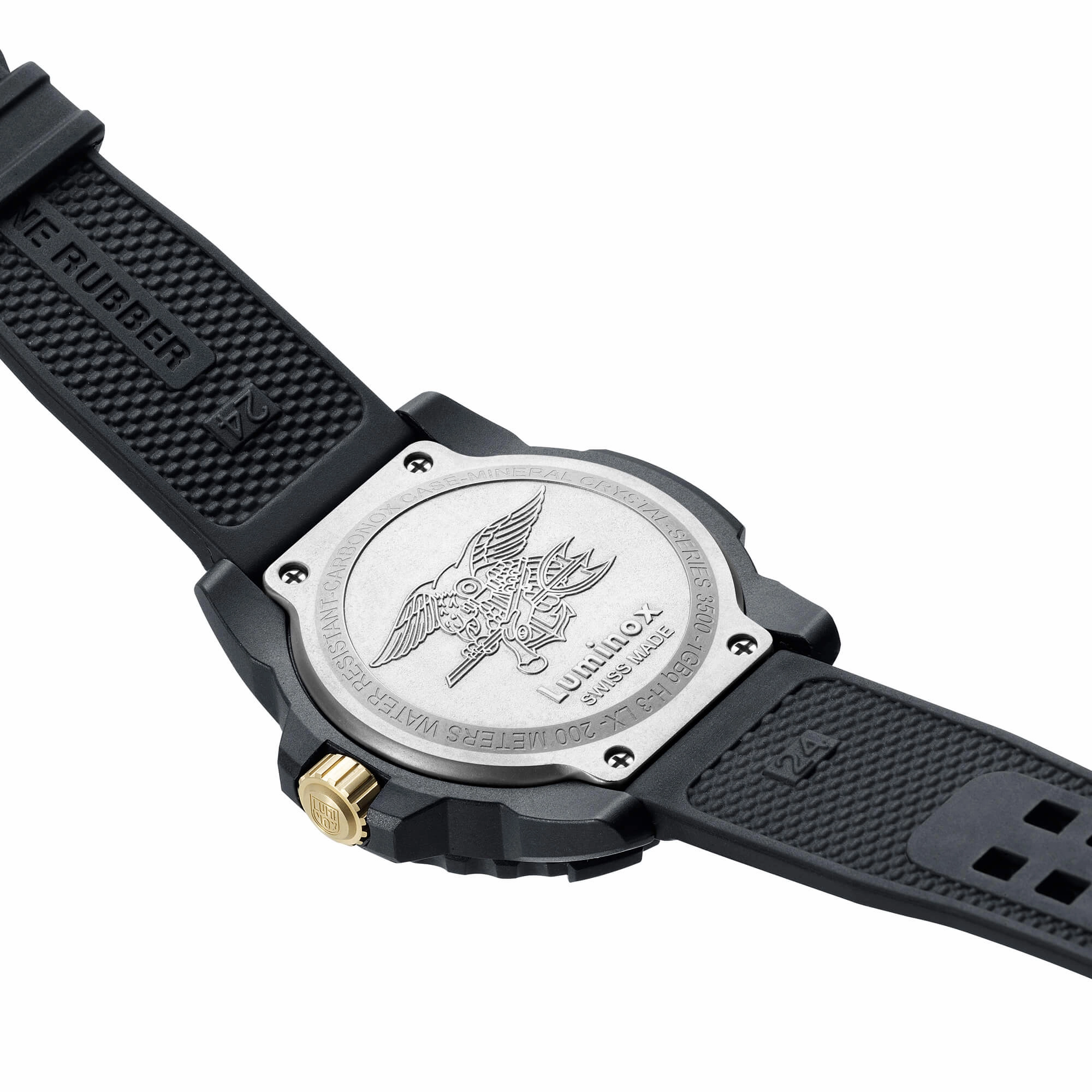 Luminox Men's Quartz Watch - Navy Seal Black Dial Rubber Strap | 3508.Gold