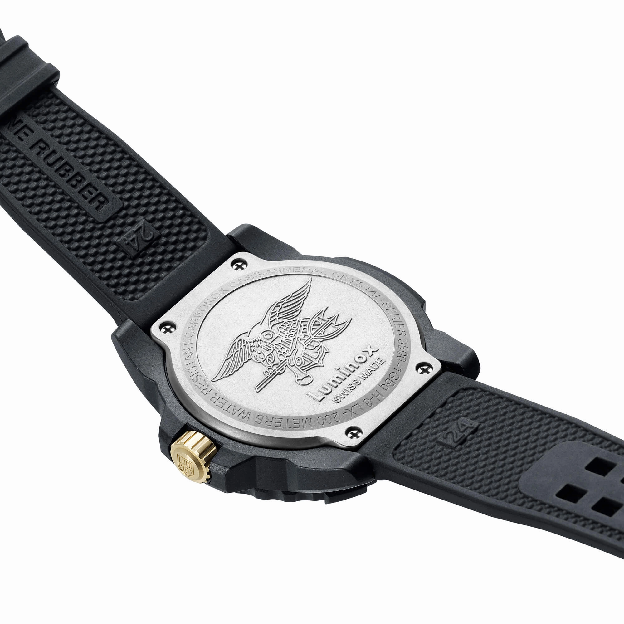 Luminox Men's Quartz Watch - Navy Seal Black Dial Rubber Strap | 3508.Gold