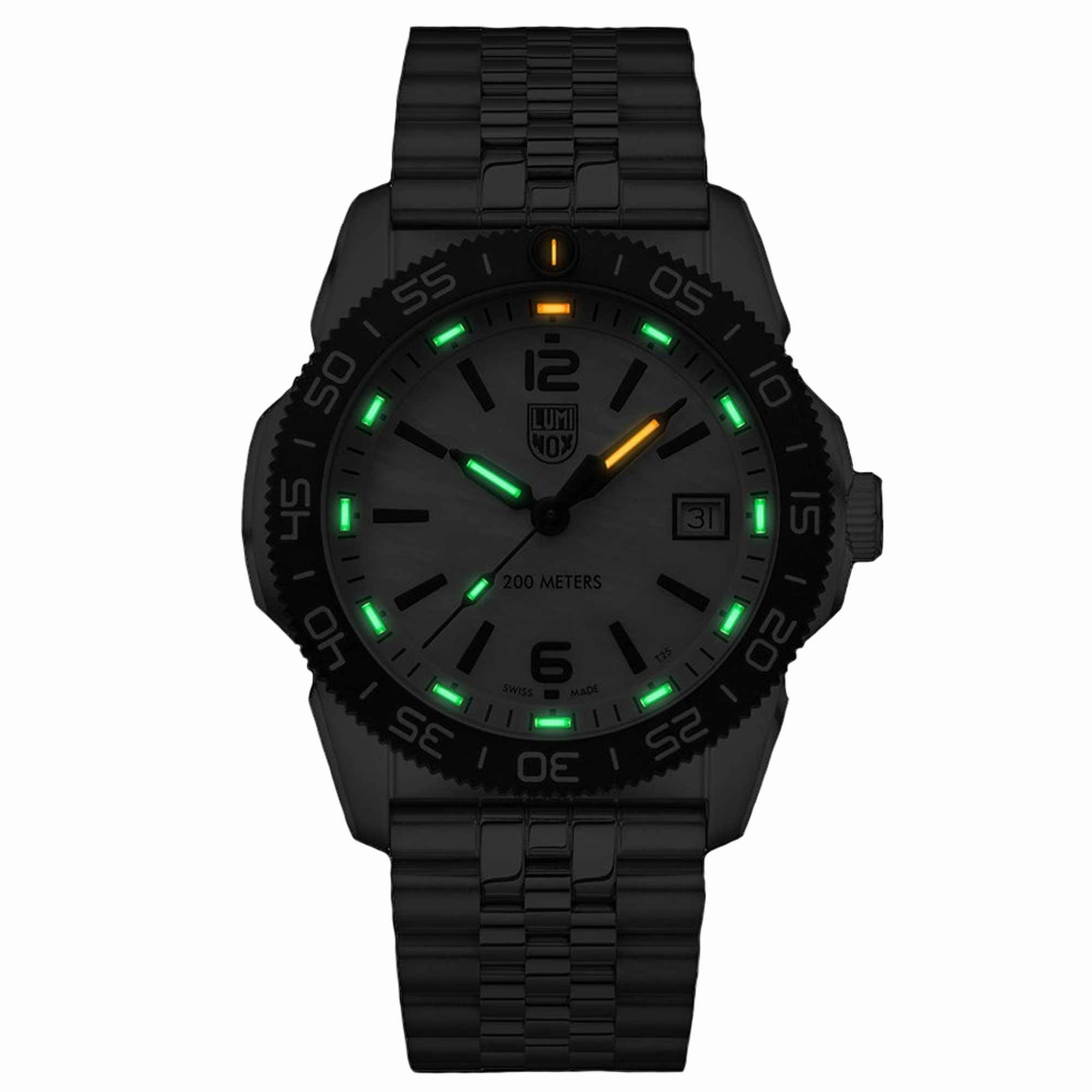Luminox Men's Quartz Watch - Pacific Diver Ripple MOP Dial Silver Bracelet | 3126.M