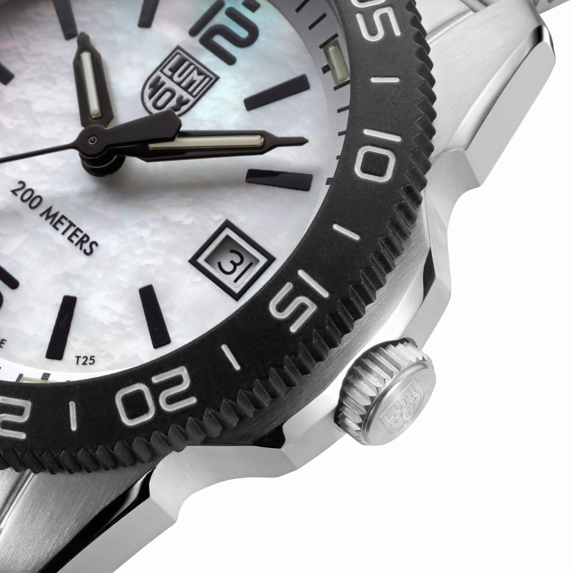 Luminox Men's Quartz Watch - Pacific Diver Ripple MOP Dial Silver Bracelet | 3126.M