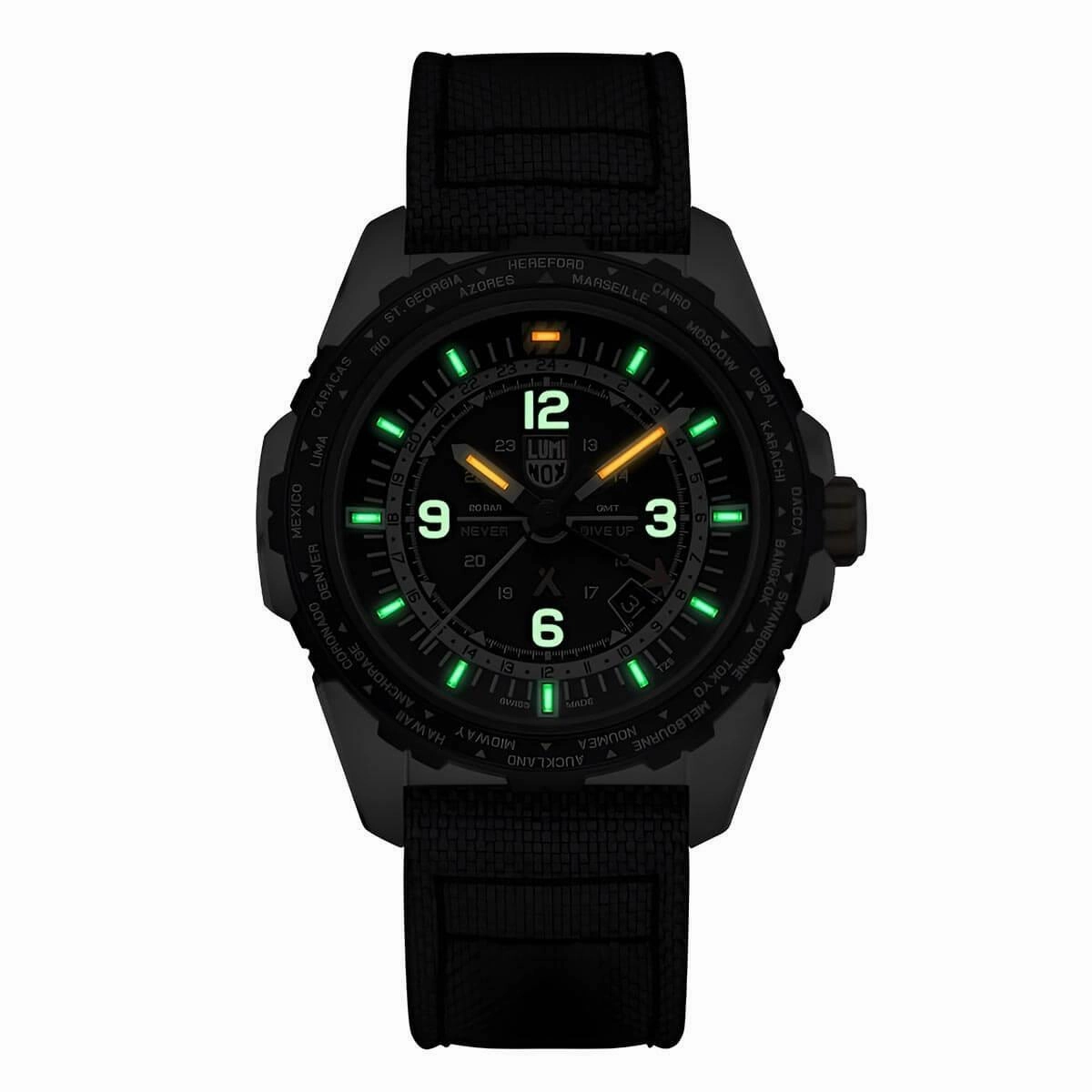 Luminox Men's Swiss Quartz Watch - Bear Grylls Survival Air GMT Black Strap | 3761