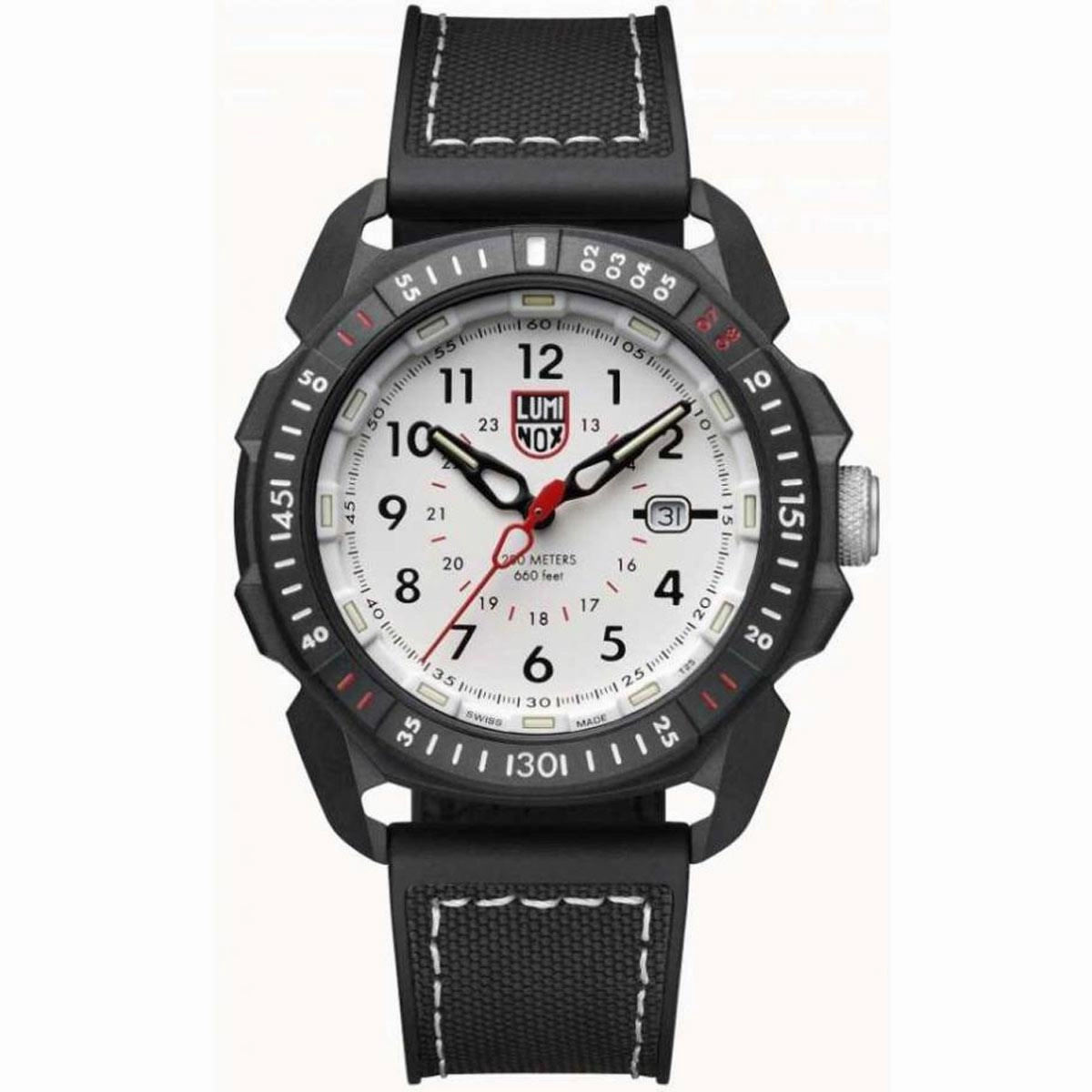 Luminox Men's Swiss Quartz Watch - Ice-Sar Arctic White Dial Black Strap Dive | 1007