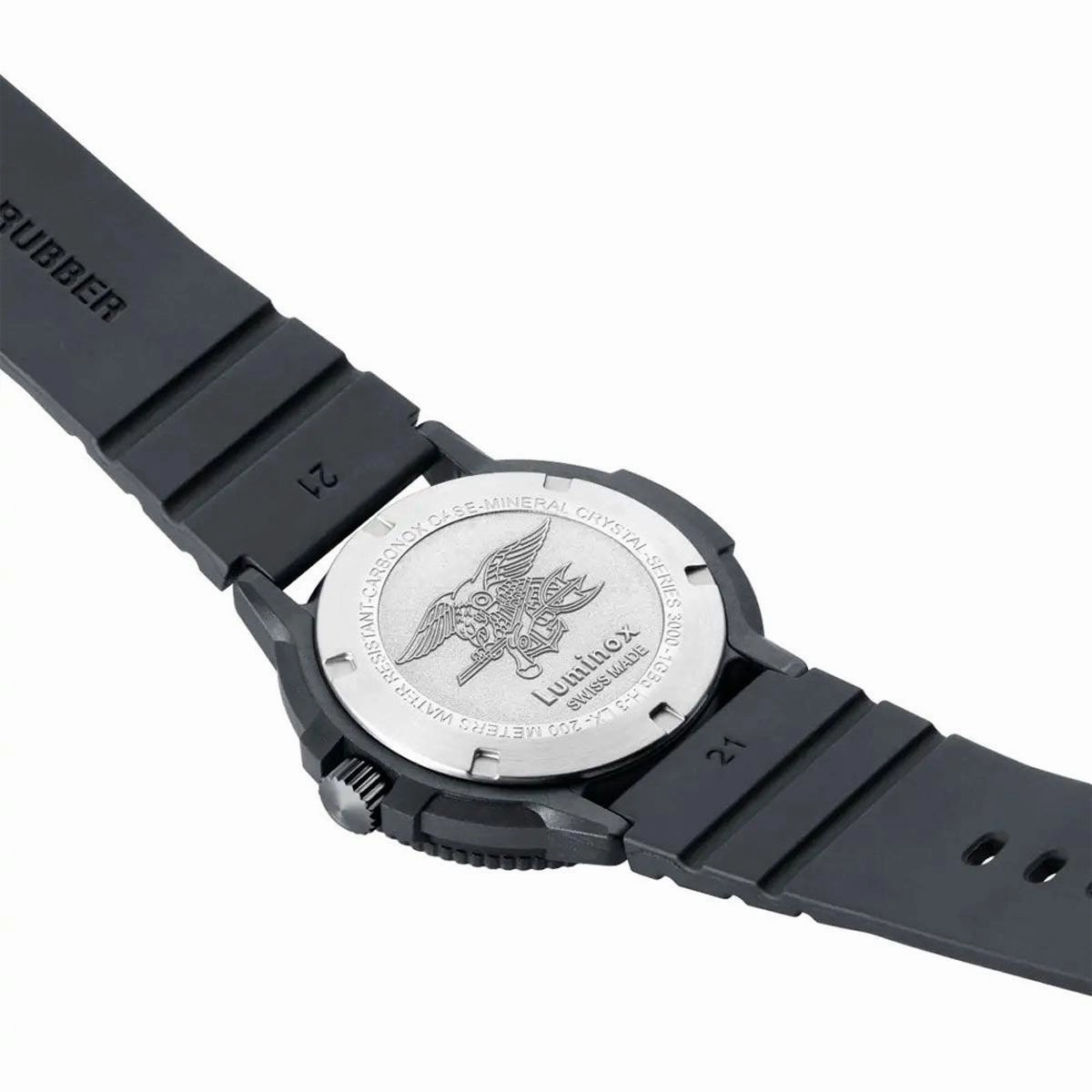 Luminox Men's Swiss Quartz Watch - Navy Seal Evo Black Dial Rubber Strap | 3001.EVO.BO