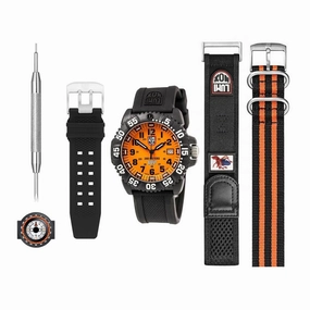 Luminox Men's Swiss Quartz Watch - Navy Seal Orange Dial Black Strap | 3059.SES