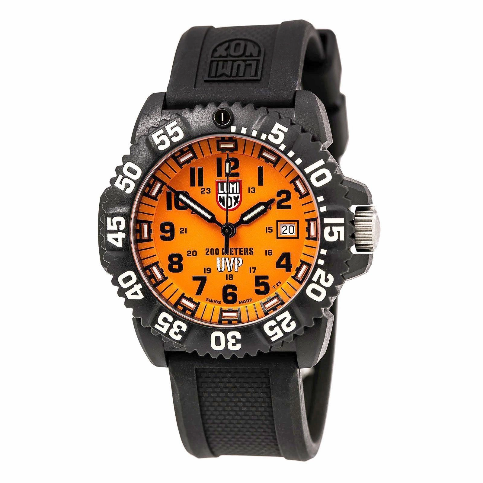 Luminox Men's Swiss Quartz Watch - Navy Seal Orange Dial Black Strap | 3059.SES