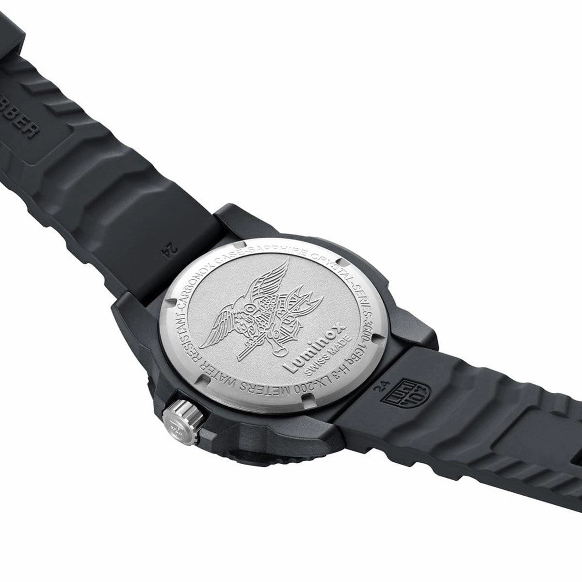 Luminox Men's Swiss Quartz Watch - Navy Seal Rotating Bezel Black Dial Strap | 3615