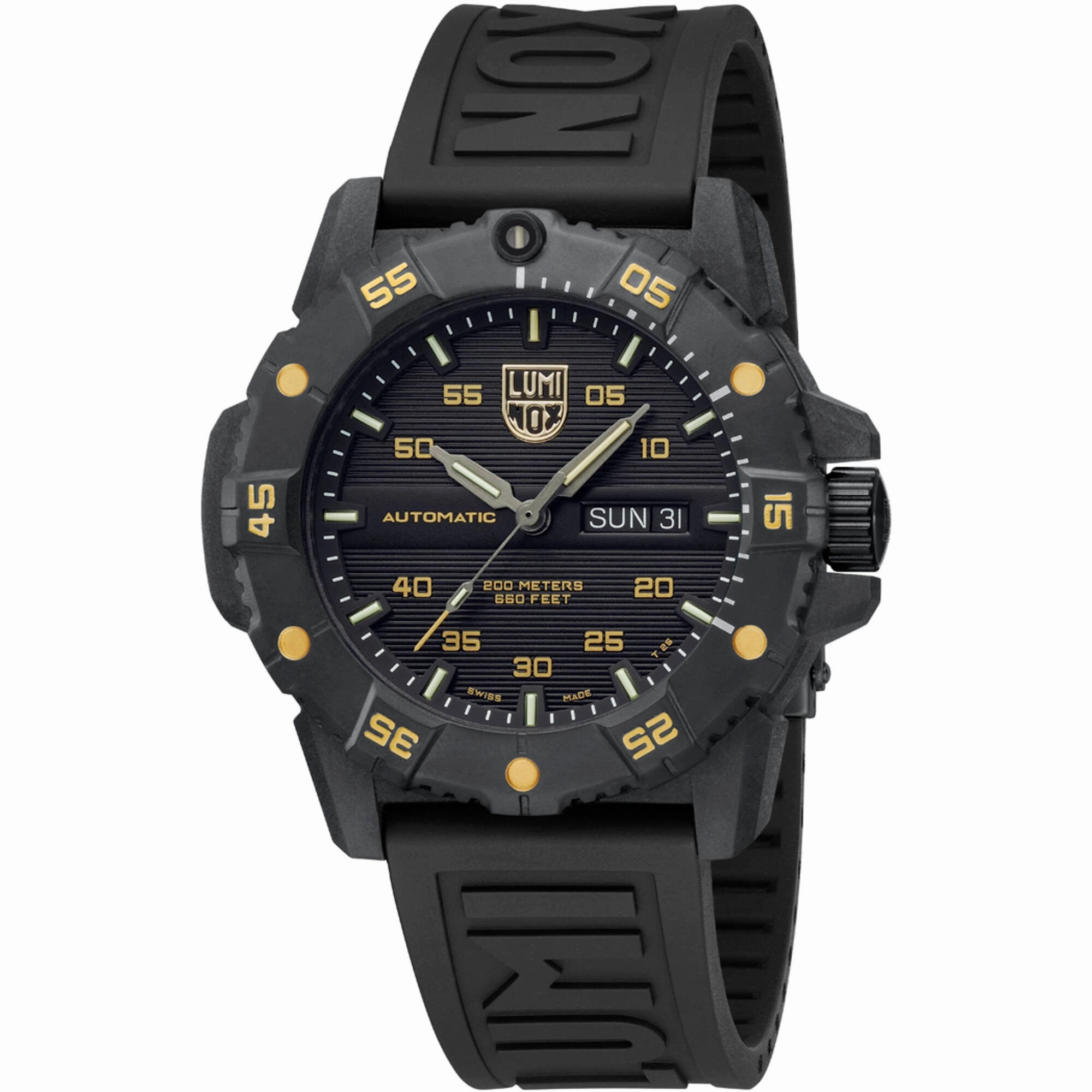 Luminox Men's Watch - Master Carbon Seal Automatic Black Dial Strap | XS.3865.GOLD