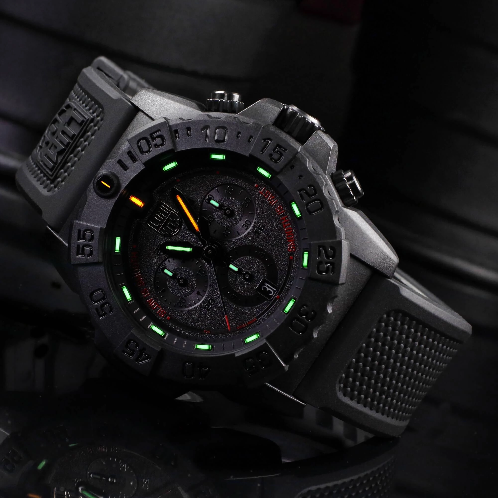 Luminox Men's Watch - Navy Seal Chronograph Military Black Dial Strap | XS.3581.SIS