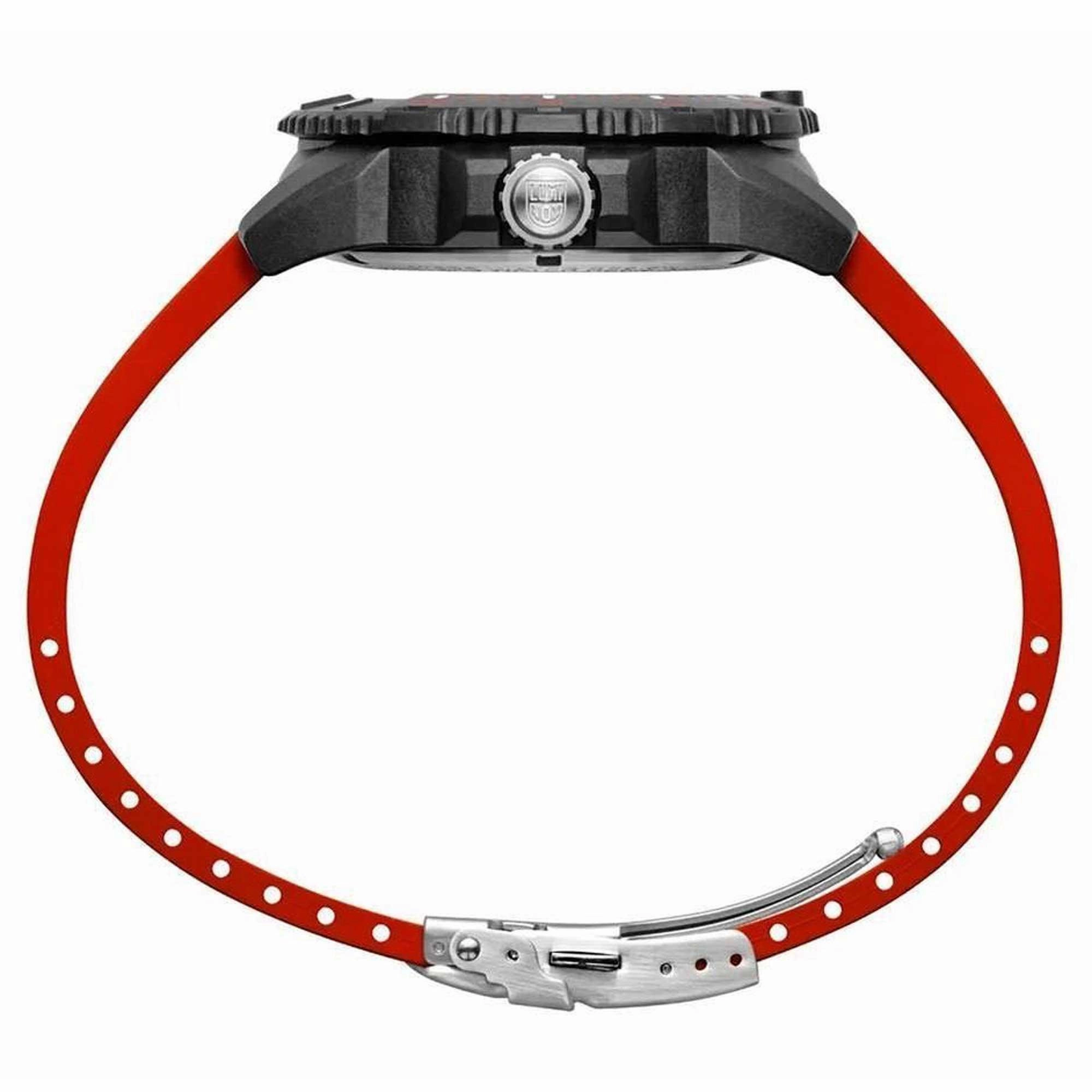 Luminox Men's Watch - Navy Seal Date Display Black Dial Red Rubber Strap | XS.3615.RF