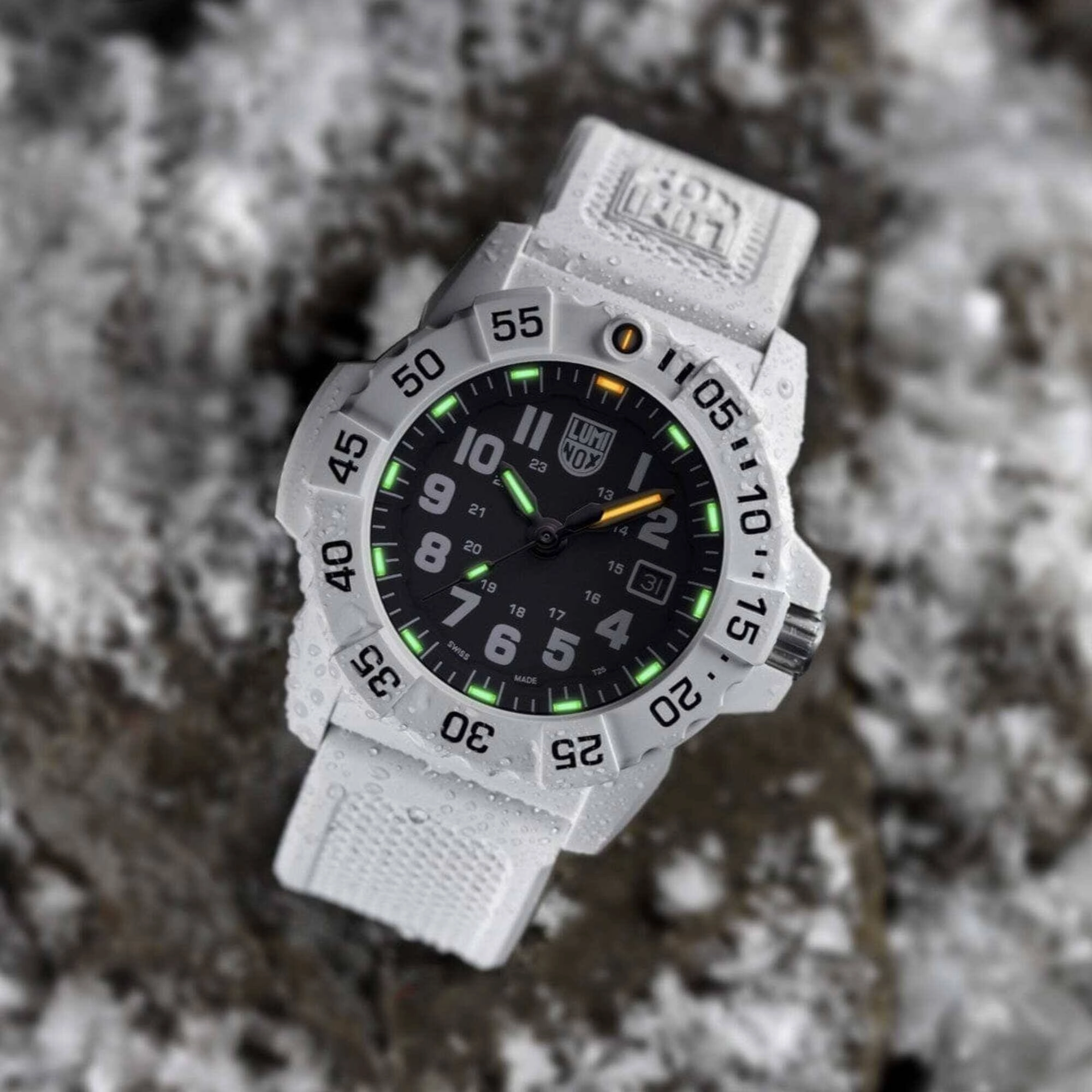 Luminox Men's Watch - Navy Seal Quartz Black Dial White Rubber Strap | XS.3507.WB