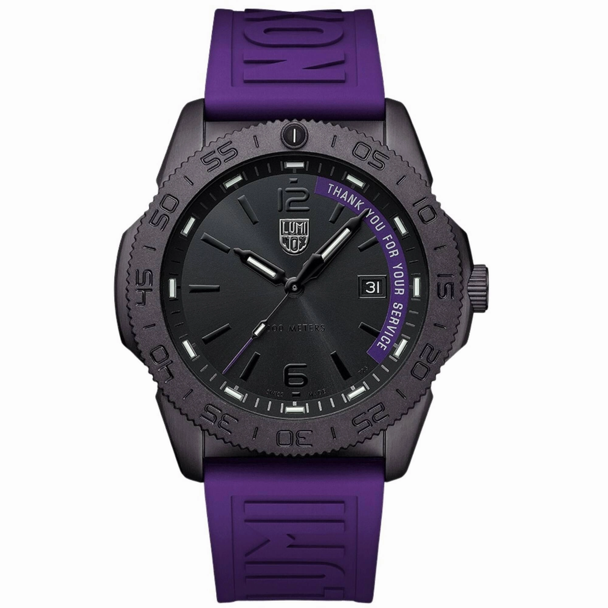 Luminox Men's Watch - Pacific Diver Black Dial Purple Strap | XS.3121.BO.TY.SET