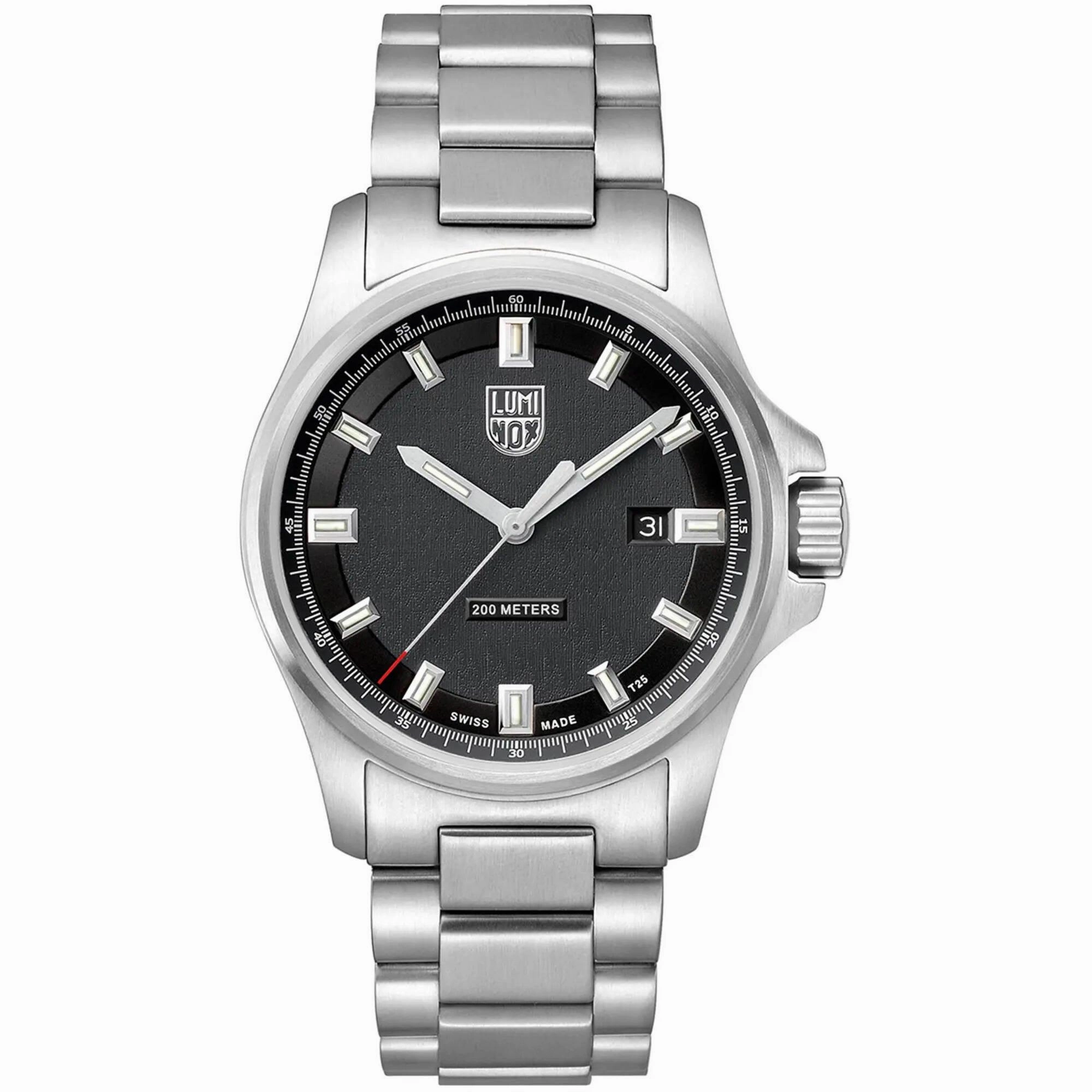Luminox Men's Watch - Recon Date Black Dial Silver Steel Bracelet Quartz | XL.1832