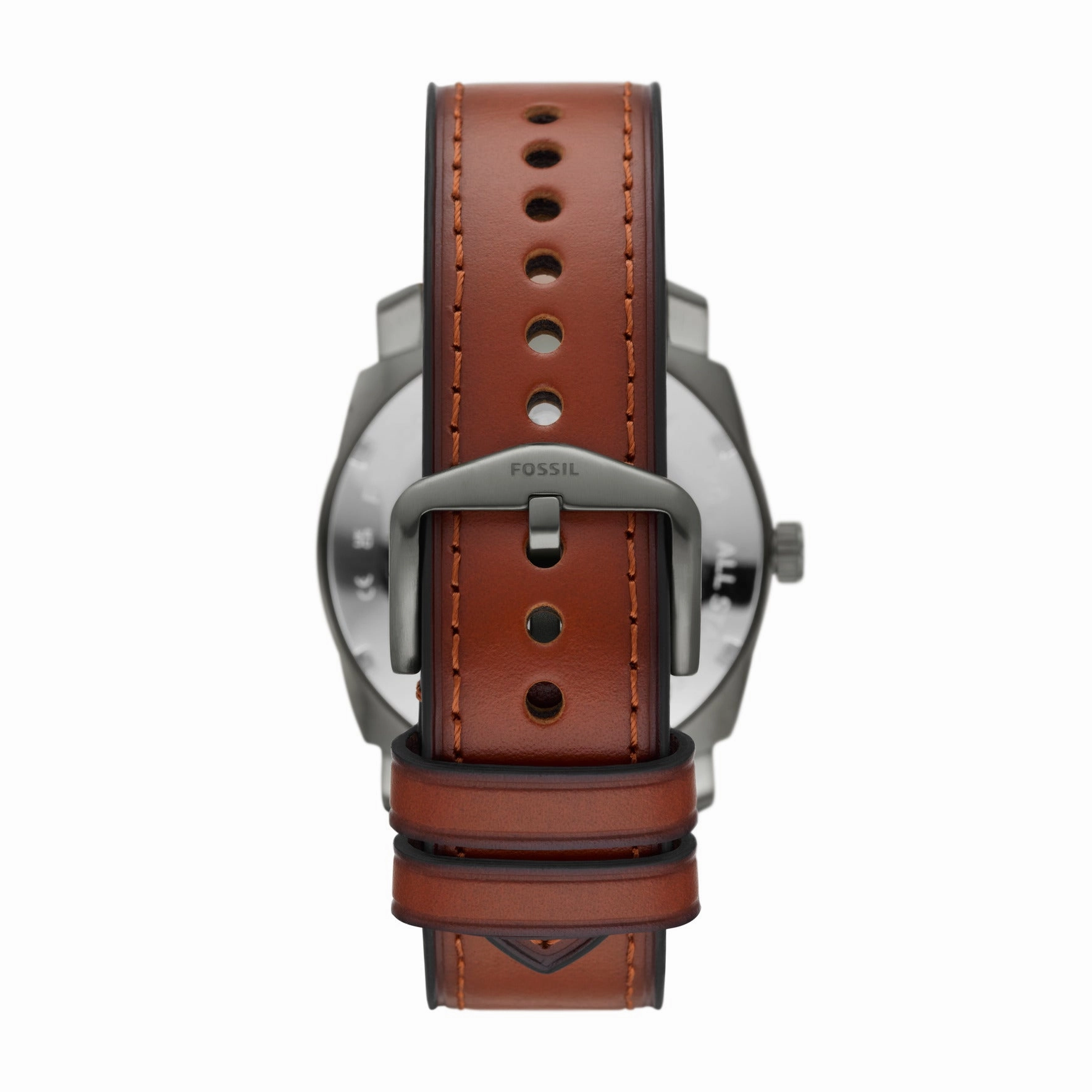 Machine Three-Hand Date Brown Leather Watch