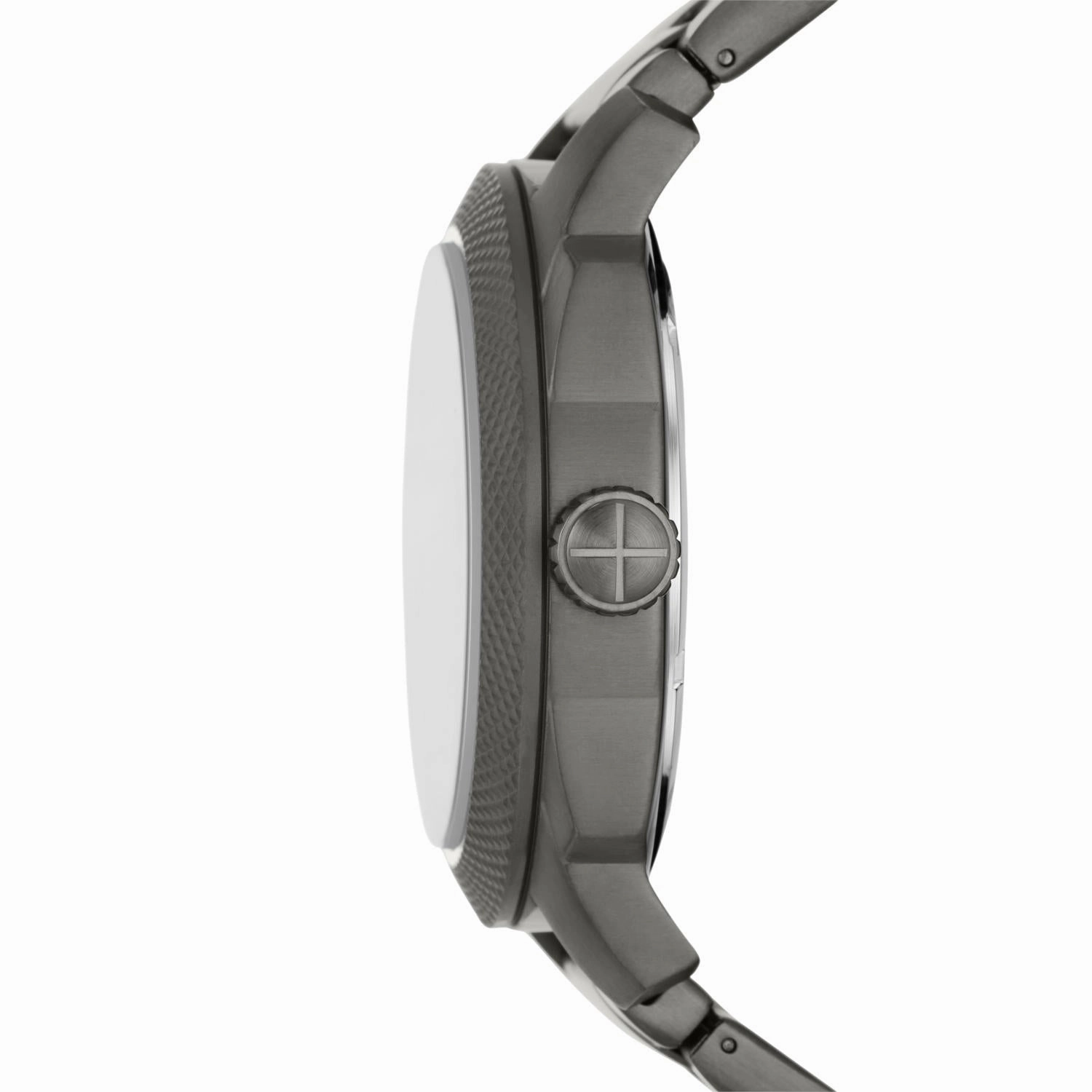 Machine Three-Hand Date Smoke Stainless Steel Watch