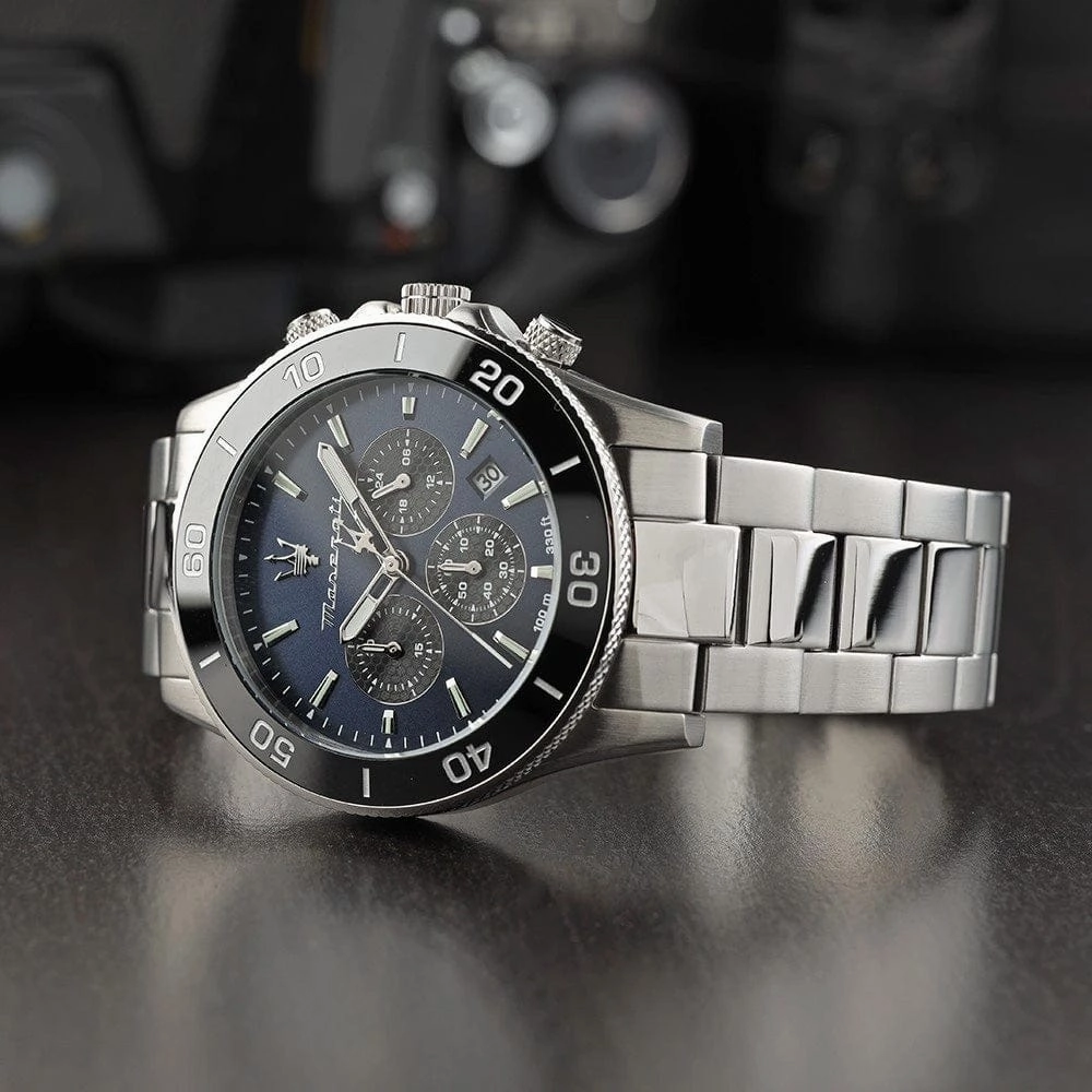 Maserati Competizione Chronograph 43mm Blue Dial Stainless Steel Strap Watch