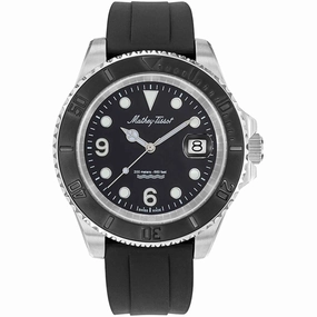 Mathey Tissot Men's Watch - Mathy Design Quartz Black Dial Rubber Strap | H909AN