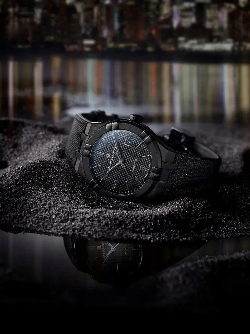 Maurice Lacroix AIKON Black Clou De Paris Authentic Watch Full Black