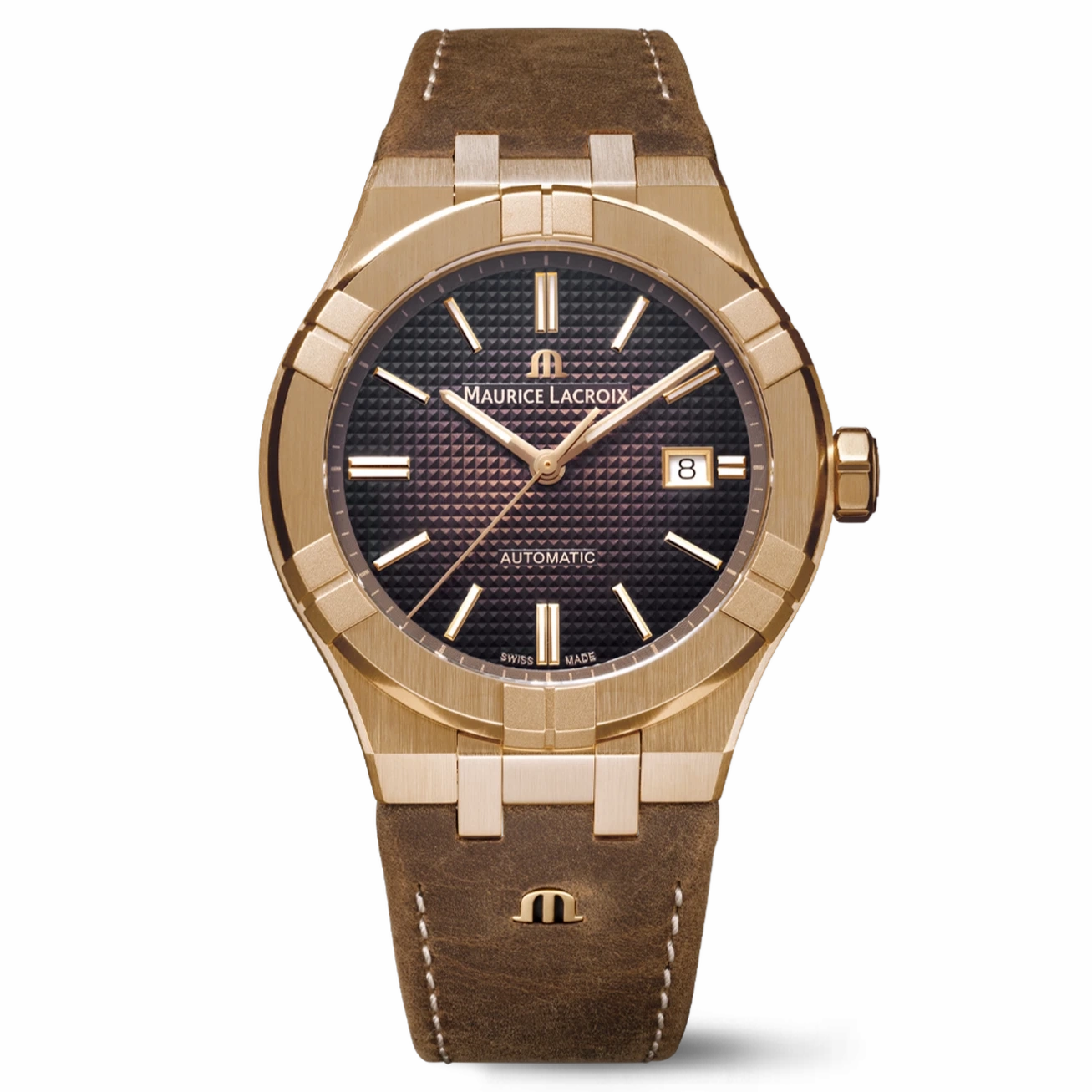 Maurice Lacroix Aikon Gents  Automatic Bronze Case Brown Leather Strap Watch