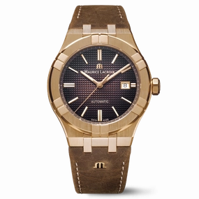 Maurice Lacroix Aikon Gents  Automatic Bronze Case Brown Leather Strap Watch