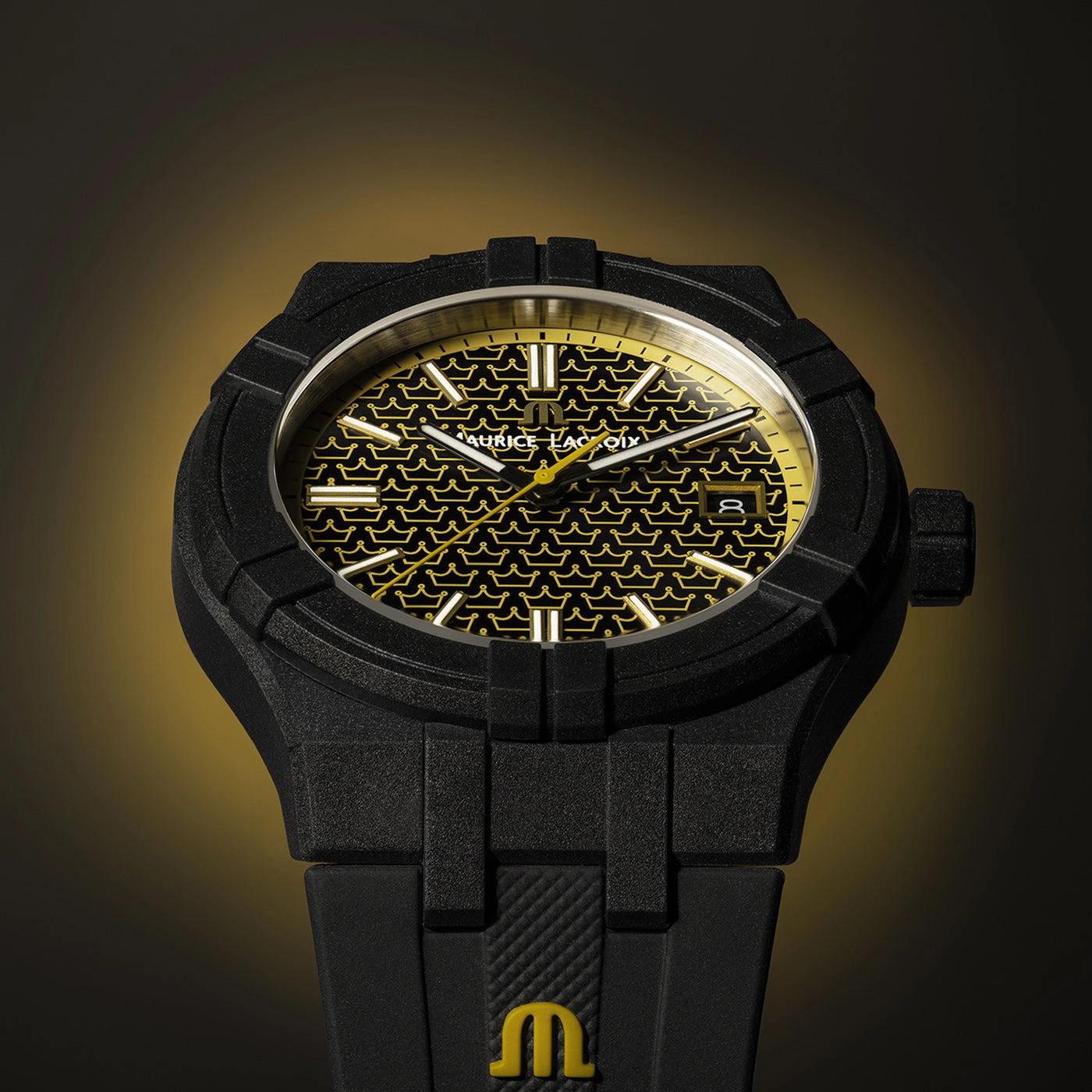 Maurice Lacroix Aikon Tide Kotc Gents Black  Rubber Watch
