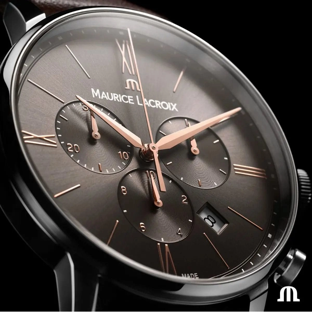 Maurice Lacroix ELIROS Chronograph Watch 40mm Brown Strap
