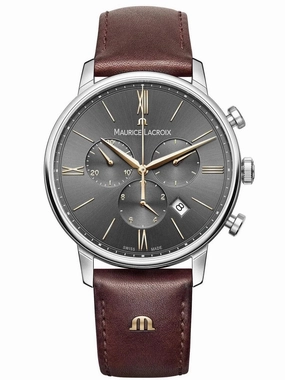 Maurice Lacroix ELIROS Chronograph Watch 40mm Brown Strap
