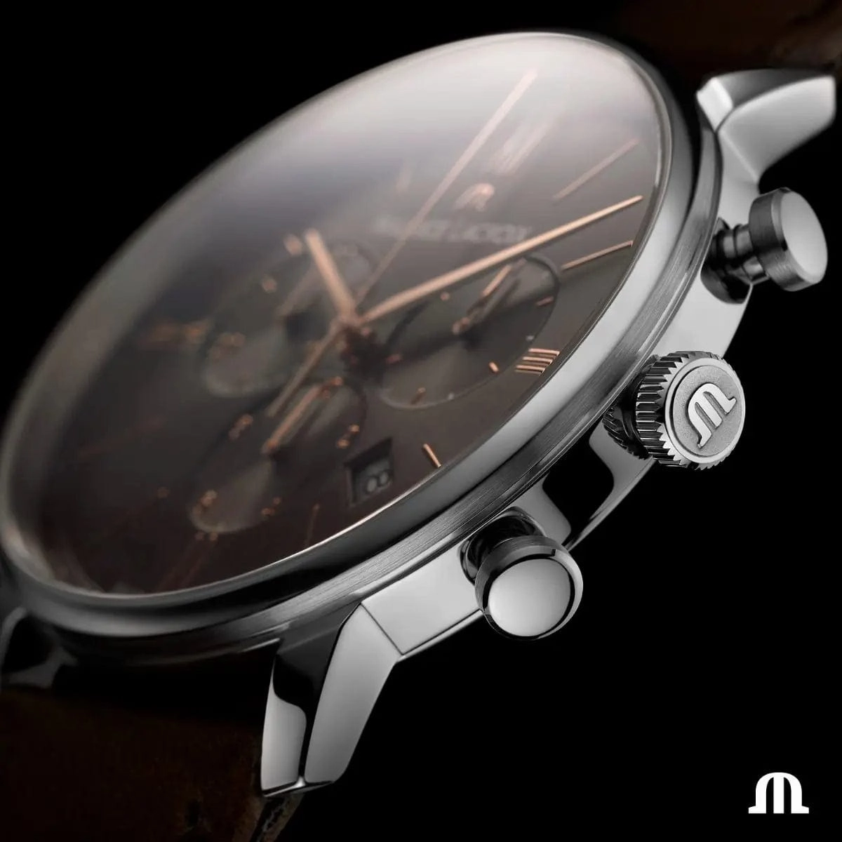Maurice Lacroix ELIROS Chronograph Watch 40mm Brown Strap
